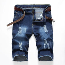 Load image into Gallery viewer, 2026 Summer Men's Red Rose Embroidered Jeans Shorts, Fashion Casual Shorts Black Blue White Men Torn and Frayed Denim Shorts