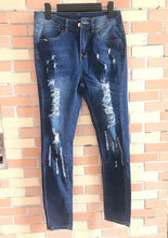 Lade das Bild in den Galerie-Viewer, High Waist Ripped Jeans for Women Skinny Black