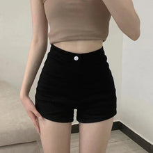 Lade das Bild in den Galerie-Viewer, High Waist Denim Elastic Shorts
