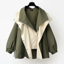Load image into Gallery viewer, Korean Version of The New Fashion Solid Color Collect Waist Trench Coat, Spring and Autumn Casual Patchwork Overalls Coats Women
