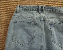 Load image into Gallery viewer, Ripped hole plankton handsome high street trend denim shorts men summer everything to do old washed pants five quarter pants