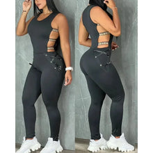 Lade das Bild in den Galerie-Viewer, Women Letter Pattern Sleeveless Ladder Jumpsuits