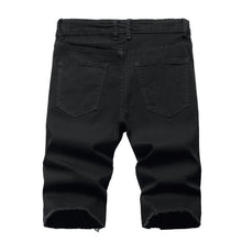 Load image into Gallery viewer, 2026 Summer Men's Red Rose Embroidered Jeans Shorts, Fashion Casual Shorts Black Blue White Men Torn and Frayed Denim Shorts