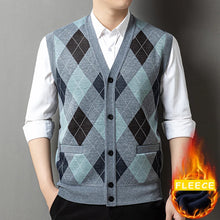 Load image into Gallery viewer, Mens Business Casual Knit Vest Winter V Neck Suit Vest Single Breasted Cardigan Vest