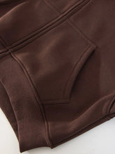 Load image into Gallery viewer, Women Tracksuits Winter Fleece Sweatsuit Brown Warm Crop Zipper Hoodies And Sweatpants Set For Women 2 Piece Velvet Pants Sets
