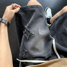 Load image into Gallery viewer, Embroidered Denim Shorts Men's Summer American Retro Street Five-point Pants Trendy Brand Trendy Loose