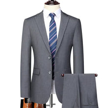 Load image into Gallery viewer, Suit (Blazer+Pants) Men's Fashion Business Outdoor Gentleman Trend Solid Color Casual Slim-fit Wedding Host Gentleman Suit S-6XL