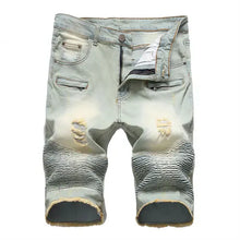 Load image into Gallery viewer, 2026 Summer Men's Red Rose Embroidered Jeans Shorts, Fashion Casual Shorts Black Blue White Men Torn and Frayed Denim Shorts
