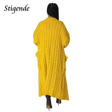 Lade das Bild in den Galerie-Viewer, Women Knitted Long Sweater Cardigan