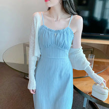Load image into Gallery viewer, Women's Two Piece Set Long Sleeve Female Outfits Beach Dress Midi New in The Same Vintage Clothing Trend 2025 Elegant Casual