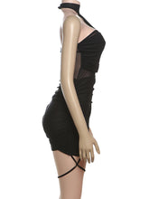 Lade das Bild in den Galerie-Viewer, Kliou Mesh Cross Women Mini Dress