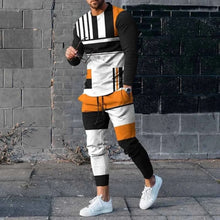 Load image into Gallery viewer, Men Long Sleeved Casual Tracksuit 2 Piece Suit
