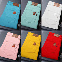 Load image into Gallery viewer, Slim Elastic Jeans Men's Colorful Fashion Korean Pants Spring Autumn Soft Comfortable Casual Straight Denim Trousers Streetwear
