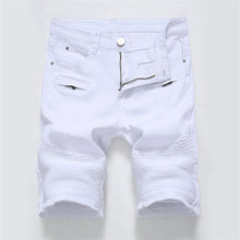 Load image into Gallery viewer, 2026 Summer Men's Red Rose Embroidered Jeans Shorts, Fashion Casual Shorts Black Blue White Men Torn and Frayed Denim Shorts