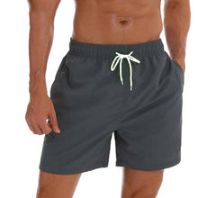 Lade das Bild in den Galerie-Viewer, Drawstring with Mesh Lining Elastic Waist Plain Soft Casual Swim Trunks