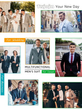 Load image into Gallery viewer, Men's Notched Lapel 3 Pieces Business Outfit,Slim Fit Suit