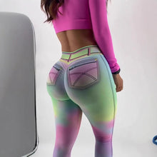 Load image into Gallery viewer, Tie-dye Colorful Women's Denim Leggings