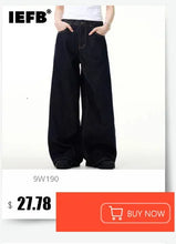 Load image into Gallery viewer, IEFB Simple Men's Denim Trousers Solid Color Washing American Style Casual Pants Straight Leg Baggy Male Jeans Spring 9W667