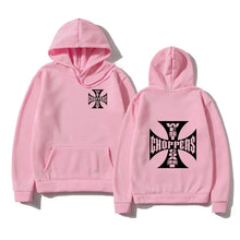 Lade das Bild in den Galerie-Viewer, West Coast Iron Cross Choppers Printed Oversized Hoodie