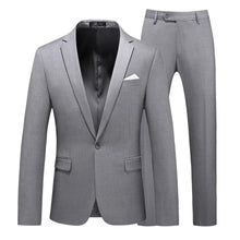 Load image into Gallery viewer, Men's Suits 2 PCS Sets Fashion Business Casual Formal Clothes Man Solid Slim Prom Party Blazer Coats+Trousers Sets Plus Size 6XL