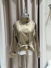 Load image into Gallery viewer, Belted Waist Cropped Women Double Breasted Casual Vintage Jacket