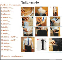 Load image into Gallery viewer, Tailor Made Safari Suits For Men 2 Pcs Casual Square Collar Jacket Pants Formal Business Official Daily Wear Costume Homme