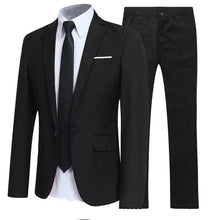 Load image into Gallery viewer, Mens-Suit-Set-Business-Casual-Blazer-Groom-Groomsmen-Wedding-Tuxedo-Two-Piece-Formal-Office-Wear-Party-Suit