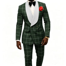 Load image into Gallery viewer, Men's Suit – Plaid Fabric, Groom's Tailcoat for Weddings, Classic Custom 2-Piece Suit (Jacket & Trousers)
