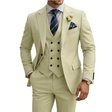 Load image into Gallery viewer, Mens 3 Piece Slim Fit Double Breasted Suit