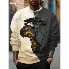 Load image into Gallery viewer, 3D Printed Africa Map Tree Color Block Pattern Sweatshirt