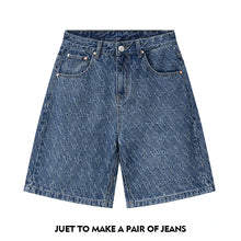 Load image into Gallery viewer, Ummer Men’s Denim Shorts Combine Classic and Fashionable Tattered Designs Straight Fit Loose Black Jeans Y2K High Street Shorts