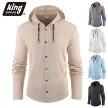 Load image into Gallery viewer, Men's Hooded Long Sleeve Solid Color Shirts