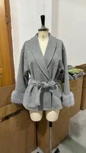 Load image into Gallery viewer, Luxury Mixed Color Faux Fur Coats Women Fashion Long Sleeves Warm loose Jacket Lady 2025 Winter Warm High Street Gradient Coats