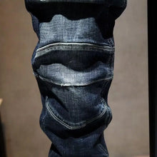 Load image into Gallery viewer, Slim Fit Denim Scratched Details and Pencil Jeans