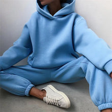 Load image into Gallery viewer, Women's Tracksuit Suit Autumn Fashion Warm Hoodie Sweatshirts Two Pieces Oversized Solid Casual Hoody Pullovers Long Pant Sets