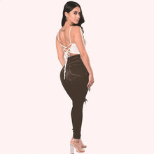 Lade das Bild in den Galerie-Viewer, High Waist Ripped Jeans for Women Skinny Black