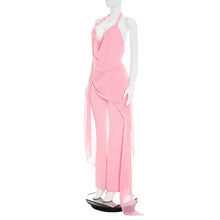 Load image into Gallery viewer, Sexy Chiffon Women Backless Halter Sleeveless V Neck Jumpsuit