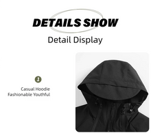 Load image into Gallery viewer, Women's Casual Hooded Raglan Sleeves Double Zipper Jacket