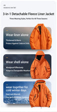 Load image into Gallery viewer, Men's 3-in-1 Jacket with Removable Fleece Liner, Waterproof Windproof Coat for Hiking, Camping, Travel and Daily Outdoor Use