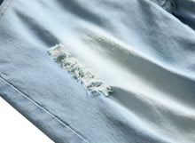 Load image into Gallery viewer, 2026 Summer Men's Red Rose Embroidered Jeans Shorts, Fashion Casual Shorts Black Blue White Men Torn and Frayed Denim Shorts
