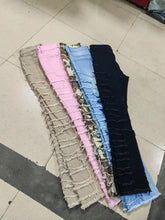 Lade das Bild in den Galerie-Viewer, Spliced Distressed Denim Ripped Jeans