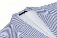 Load image into Gallery viewer, Men's Seersucker Striped 2 Piece Slim Fit Pinstripe Suit