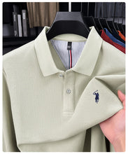Load image into Gallery viewer, High end brand 100% cotton long sleeve polo shirt fashion luxury pony embroidery business casual comfort new Paul men's T-shirt
