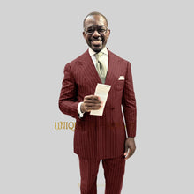 Load image into Gallery viewer, Men's Suit 2-Piece (Jacket+Pants) lightweight Striped Double Breasted Blazer