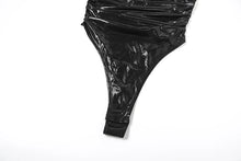 Load image into Gallery viewer, Kliou Reflctive Solid Strapless Shirring Bandage 2 Piece Set