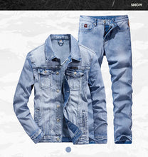 Load image into Gallery viewer, Spring Autumn Denim Suit Men's Slim Micro-stretch Two-piece Spring and Autumn Jacket Jeans