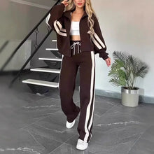 Load image into Gallery viewer, Women Two Piece Set Pants Sets Striped Jacket Matching Sets Y2k Tops Tracksuit Autumn Spring Long Pant Casual Outfit Suits 2025