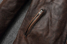 Load image into Gallery viewer, 2025 New Leather Jacket Top Layer 100% Cowhide Leather Clothes Men's Stand Collar Motorcycle Clothes Autumn Winter Plus Size