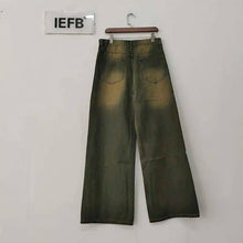 Load image into Gallery viewer, IEFB Fashion Loose Men's Straight Denim Pants American Style Casual Worn-out Design Wide Leg Jeans Summer New Trend 9C6256