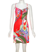 Lade das Bild in den Galerie-Viewer, Weird Puss Colorful Print Backless Sleeveless Dress